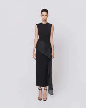 NOIR CASCADE DRESS