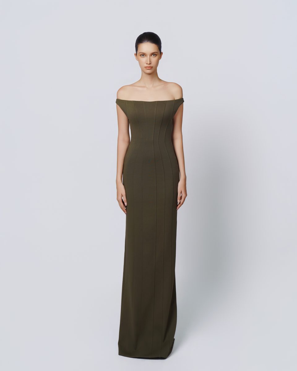 OLIVE VEIL DRESS