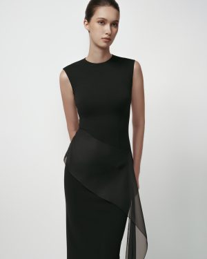 NOIR CASCADE DRESS